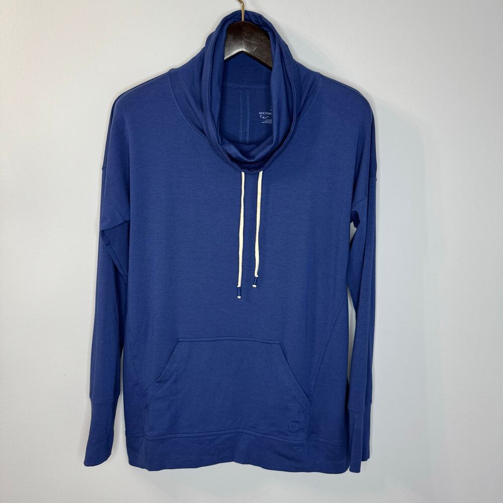 Southern Tide Scuba Cowl Neck Pullover Casual Blue Cotton Preppy Men's Sz Medium